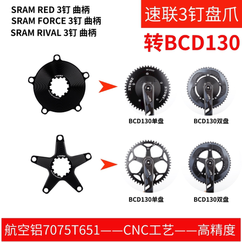 曲柄盘爪BCD130sram3钉
