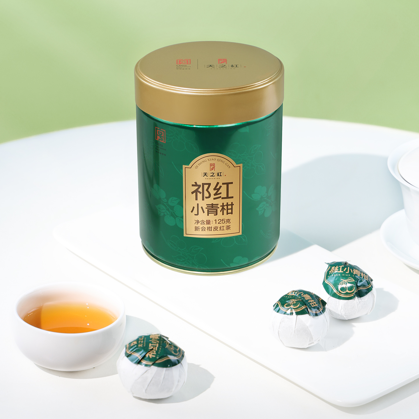 天之红旗舰店新茶正宗广东新会祁门红茶小青柑125g