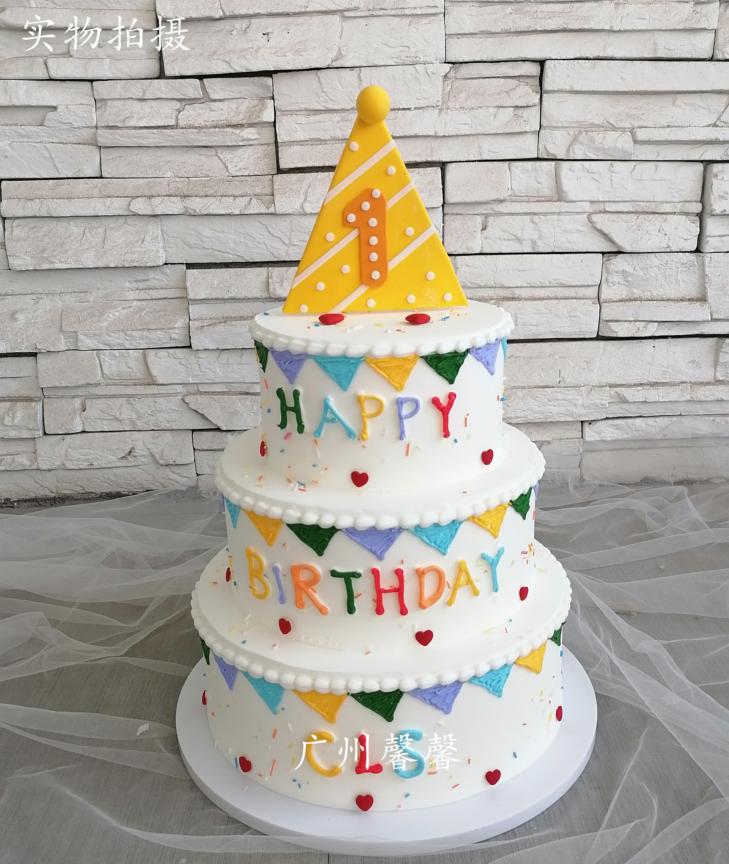 新款三层蛋糕模型网红抖音小红书手绘裱花复古婚礼宇航员男孩女孩