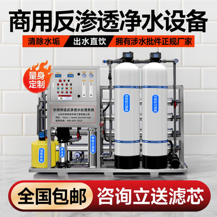 工业反渗透净水设备全自动大流量地下水自来水前置过滤去杂质直饮