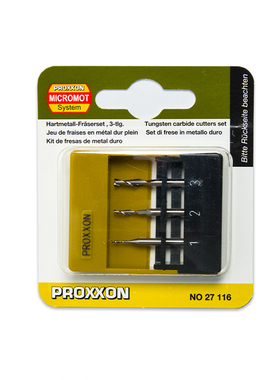 德国迷你魔PROXXON碳化钨钢铣刀2刃1mm2mm3mm铣刀进口3mm定柄铣刀