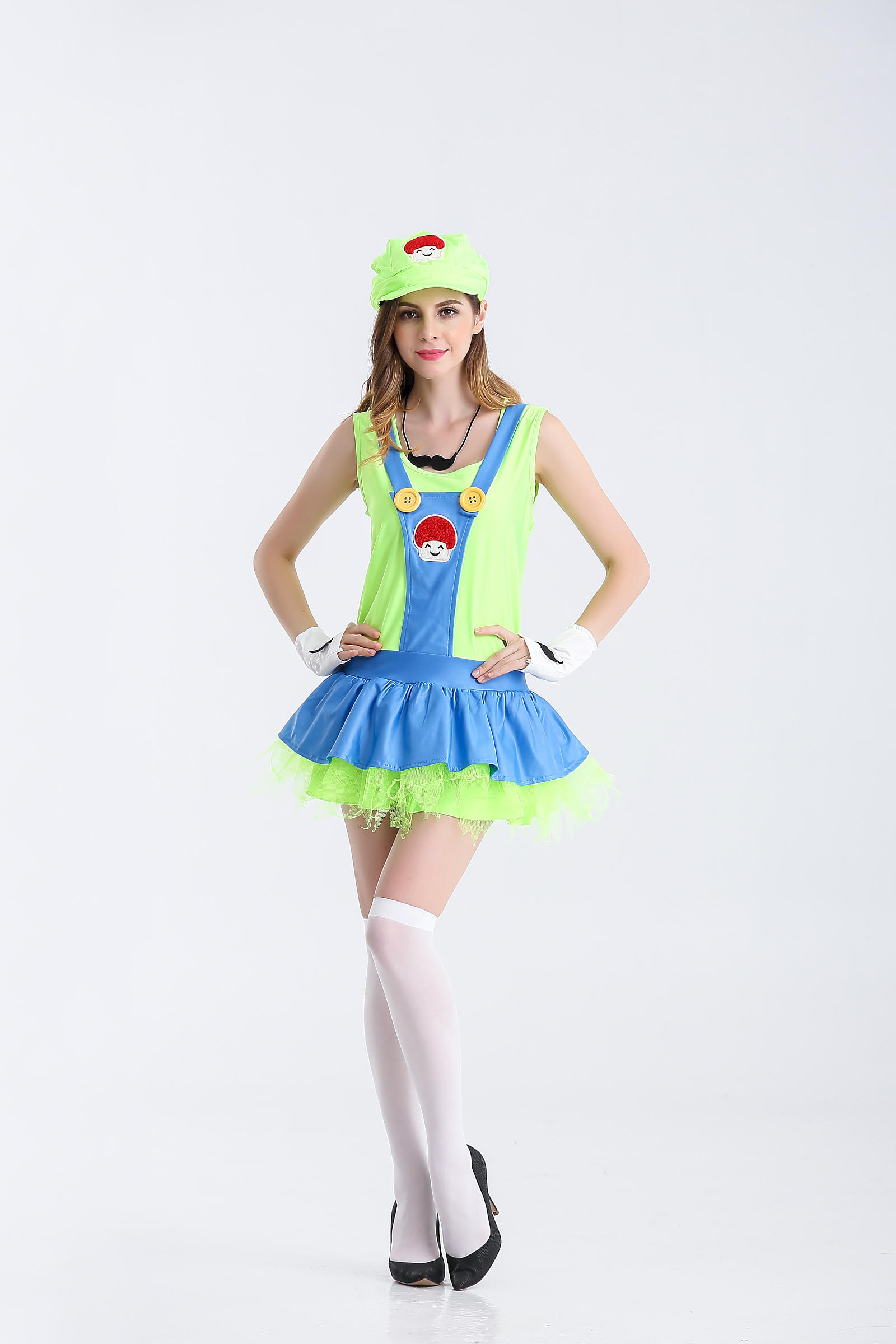 万圣节迪士尼超级玛丽粉色白雪公主裙COSPLAY夜店DS女演出服装