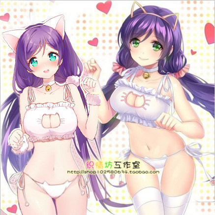 可爱萌妹子软妹少女日系带甜美情趣真姬性感猫咪镂空开胸内衣套装