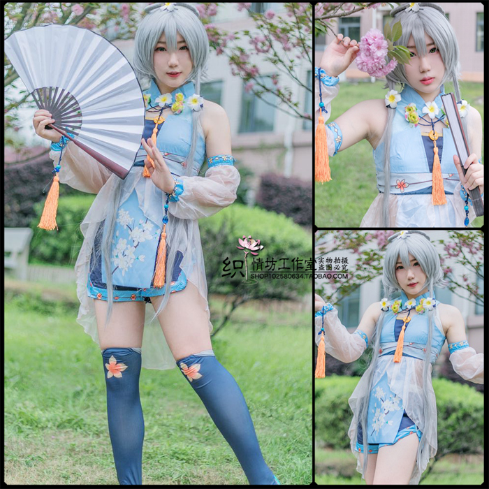 现货 vocaloid同人v家洛天依春庭花语嫣然cosplay套装洛天依服