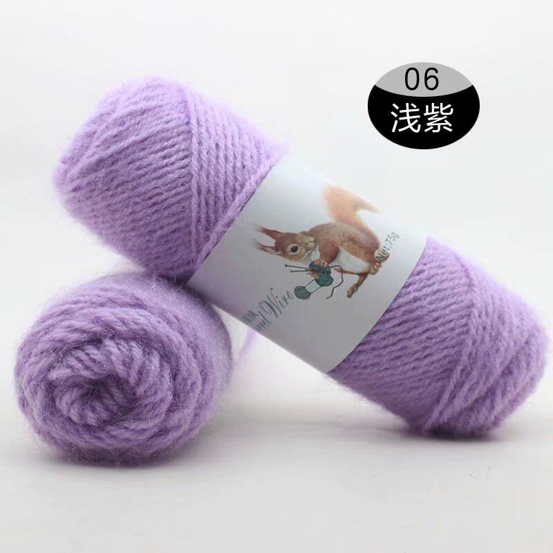 SQUIRREL FLUFF YARN BRIGHT SILK SCARF HAT COAT IN THICK HANDMADE DIY CROCHETED HAND-KNITTED BABY MOHAIR YARN