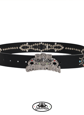 ChillHigh秋高广顺联名宝石原创设计金属皮革钮钉腰带男女潮牌