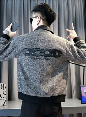 社会小伙 秋装新款男时尚夹克男外套  J264-P118 控158 黑色