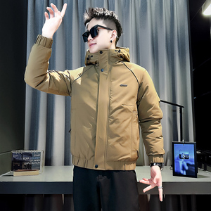 小伙 2025冬装加厚设计男士皮棉衣外套  F121-P138 控178 黑色图片