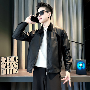 社会小伙 秋装新款男时尚夹克男外套  J254-P128 控168 咖色图片