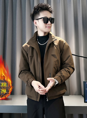 社会小伙 秋冬加棉男时尚夹克男外套  J268-P108 控148 黑色