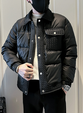 无头风 2024冬装加厚男士棉衣外套  F66-P138 控178 黑色