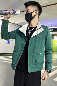2023春装新款社会小伙修身夹克男外套 J54-P98 控138 绿色图片