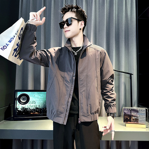 社会小伙 秋装新款男时尚夹克男外套  J245-P98 控138 卡其色图片