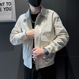 无头春装新款男子修身纯色夹克男外套J64-P98控138黑色，男装夹克，电商D313