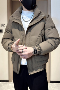 2025冬装男士修身加厚男棉衣外套  F26-P138 控178 卡其色图片