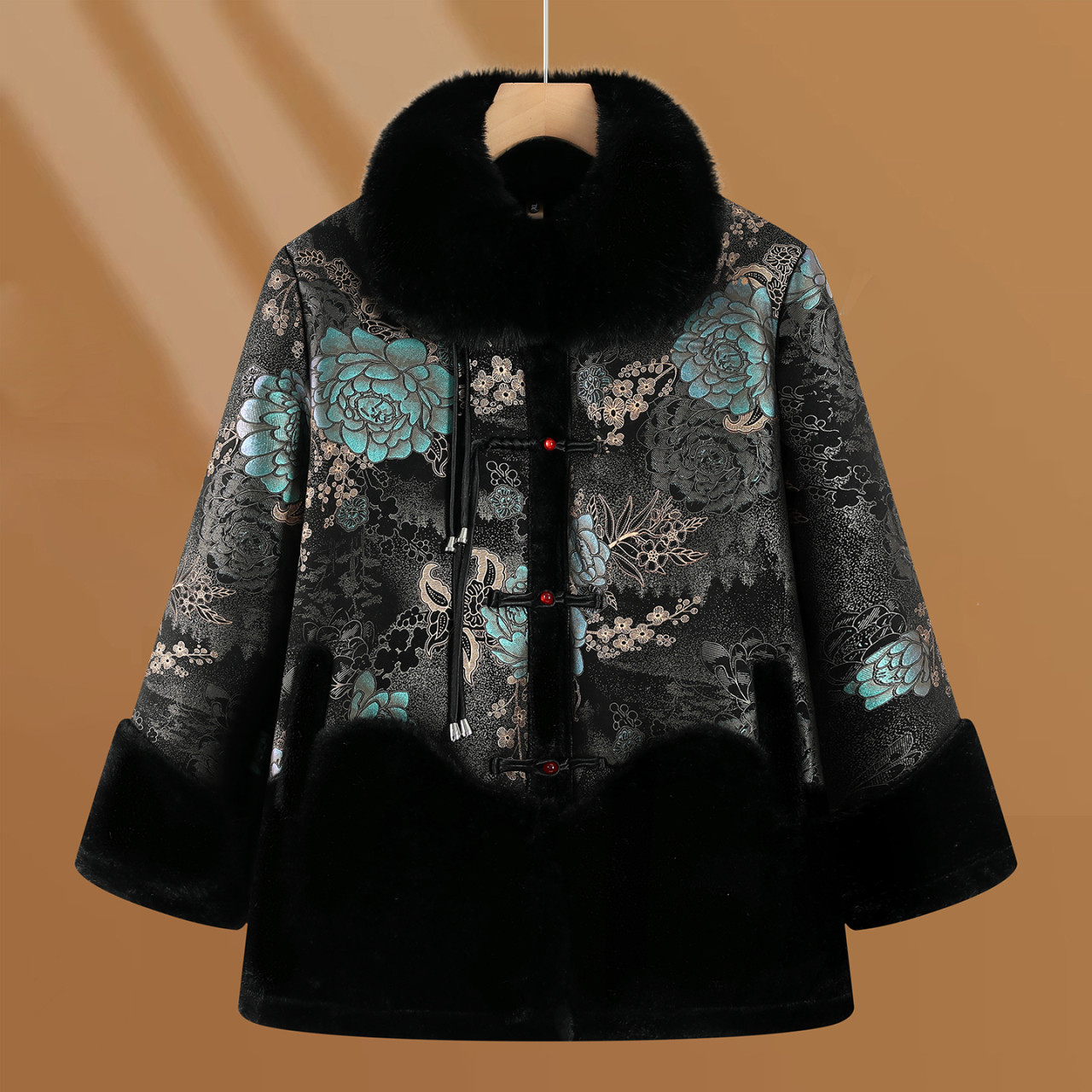 新中式毛领加厚棉服女中老年妈妈装中长款保暖外套高档奶奶装冬装,女装/女士精品,中老年女装,淘宝优惠券,粉丝福利购,淘宝优惠卷