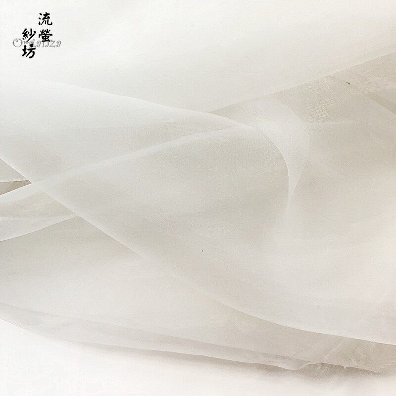 包邮厂家直销透明裙撑布料丝滑无光玻璃欧根纱婚庆背景签到台网纱