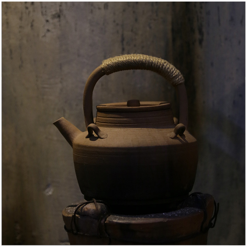 【苏章睦 提梁砂铫】潮州古早砂铫 薄锅仔 传统煮水 炭炉 工夫茶
