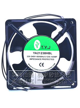 全新T.Y.J风机 YA21238HBL 12CM 12038 AC220V机柜电焊机散热风扇