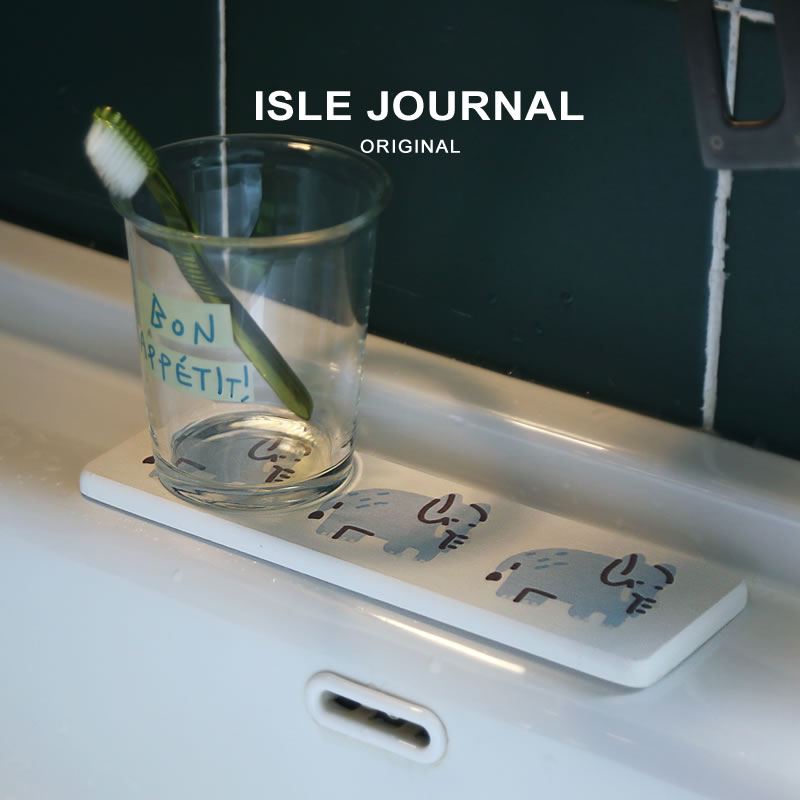 水池边硅藻土托盘小尺寸牙刷座