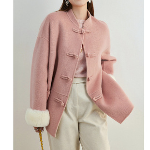 YANG梅里雪山羊毛大衣新年款 新款 新中式 双面呢秋季 年轻款 MEI