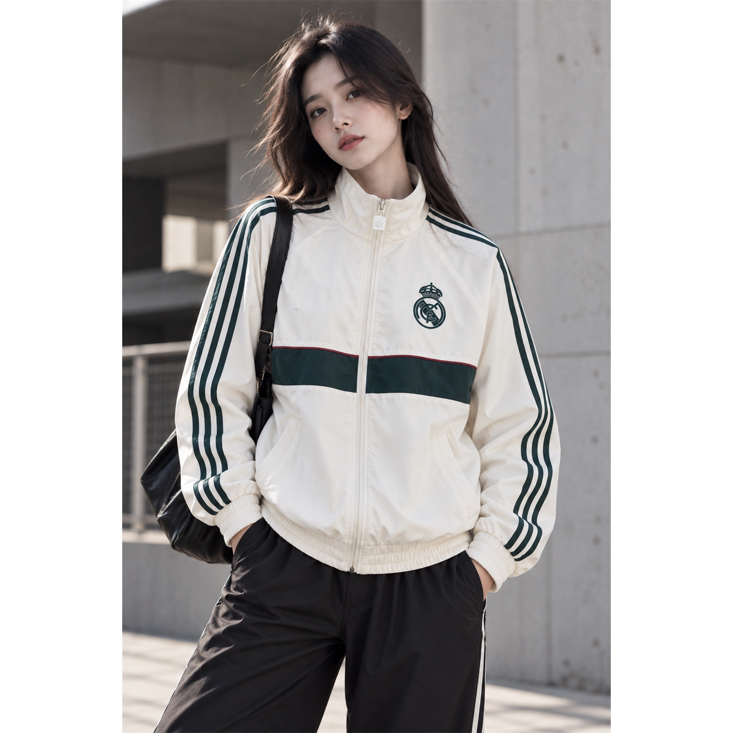 新款2627足球服外套防水复古球衫刺绣风衣秋冬爆款 windbreaker