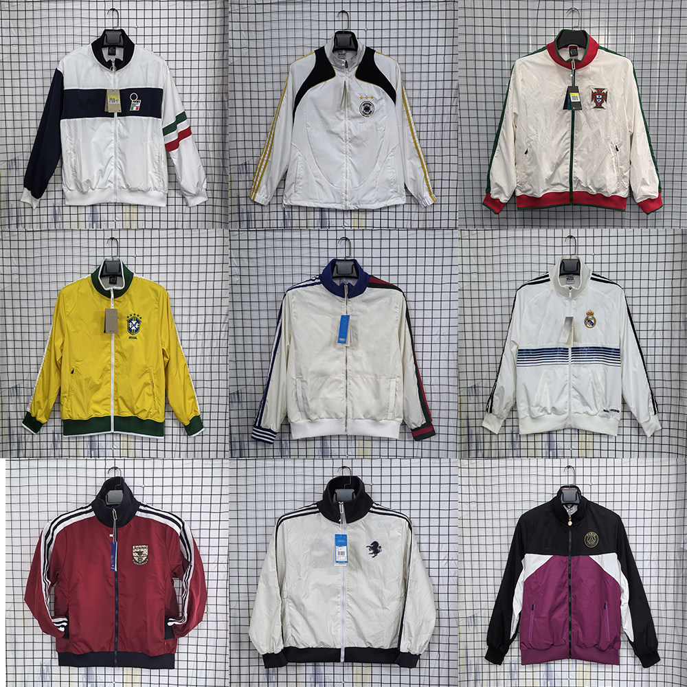 高质量足球服外套防水复古球衫刺绣男女风衣秋冬爆款 windbreaker
