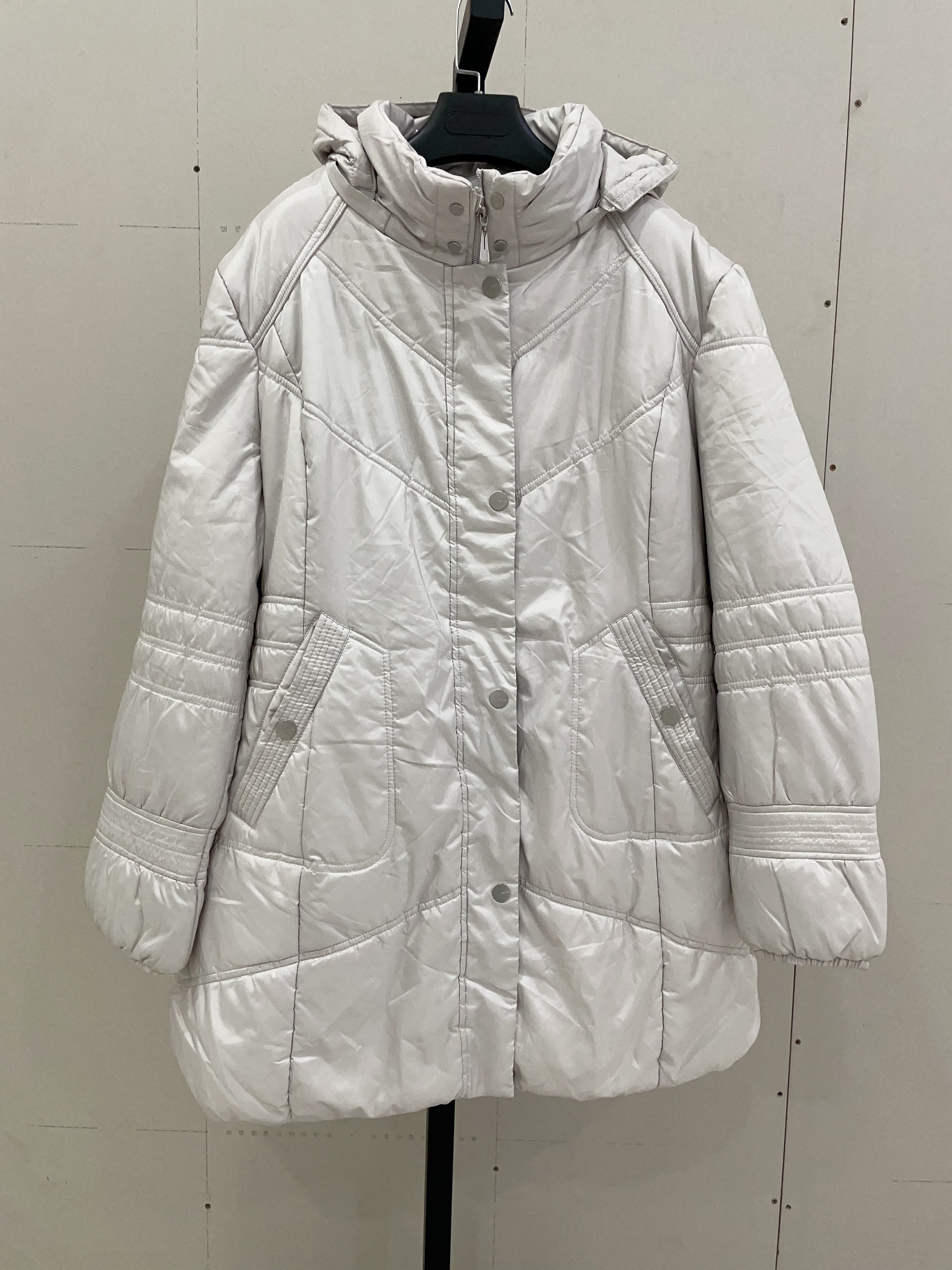 外单大码连帽可拆卸拉链羽绒棉棉服外套宽松时尚通勤休闲保暖上衣