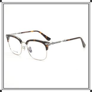 2512超轻纯钛眼镜商务复古眉线方框男眼镜架时尚个性板材女半框
