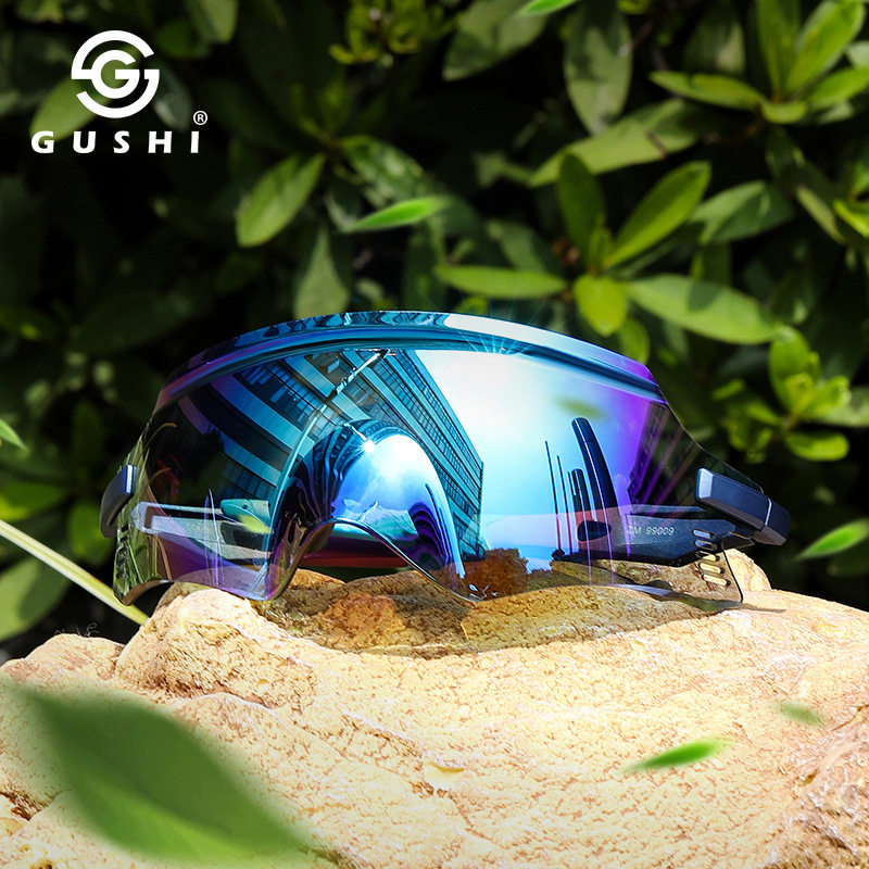 2512炫彩镀膜镜片运动骑行眼镜男款PC框防风太阳镜女硅胶鼻托舒适