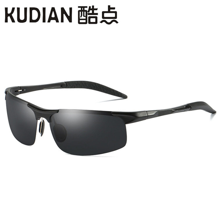 2512酷点8177男士铝镁偏光半框太阳镜 炫酷骑行运动眼镜 厂家直销