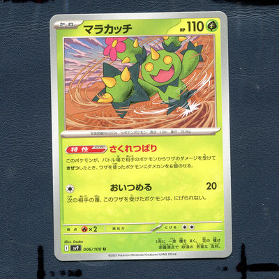 宝可梦PTCG正版卡牌 对战搭档 沙铃仙人掌 SV9-006 日版