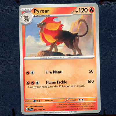 宝可梦PTCG正版卡牌 英文版国际版 棱镜进化 火炎狮 PRE-016 美版