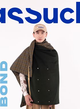 ASSUCH饰织带羊毛羊绒巴索托毛毯方形大披肩男款女款非洲风格