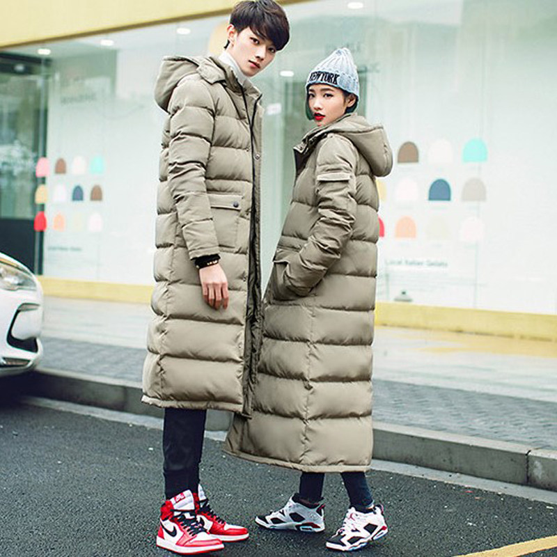 秋冬季男士青年棉袄加厚超长款羽绒棉外套过膝棉衣商务防寒服男潮