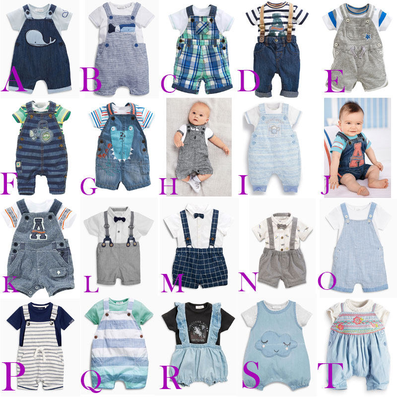 清仓不退换next英国进口童装夏款男宝宝q版海豚牛仔背带裤配哈衣