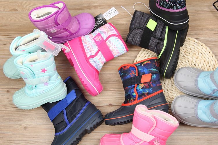 官网同款 秋冬新款P家男女童防水雪地靴 加绒保暖童靴软底防滑底