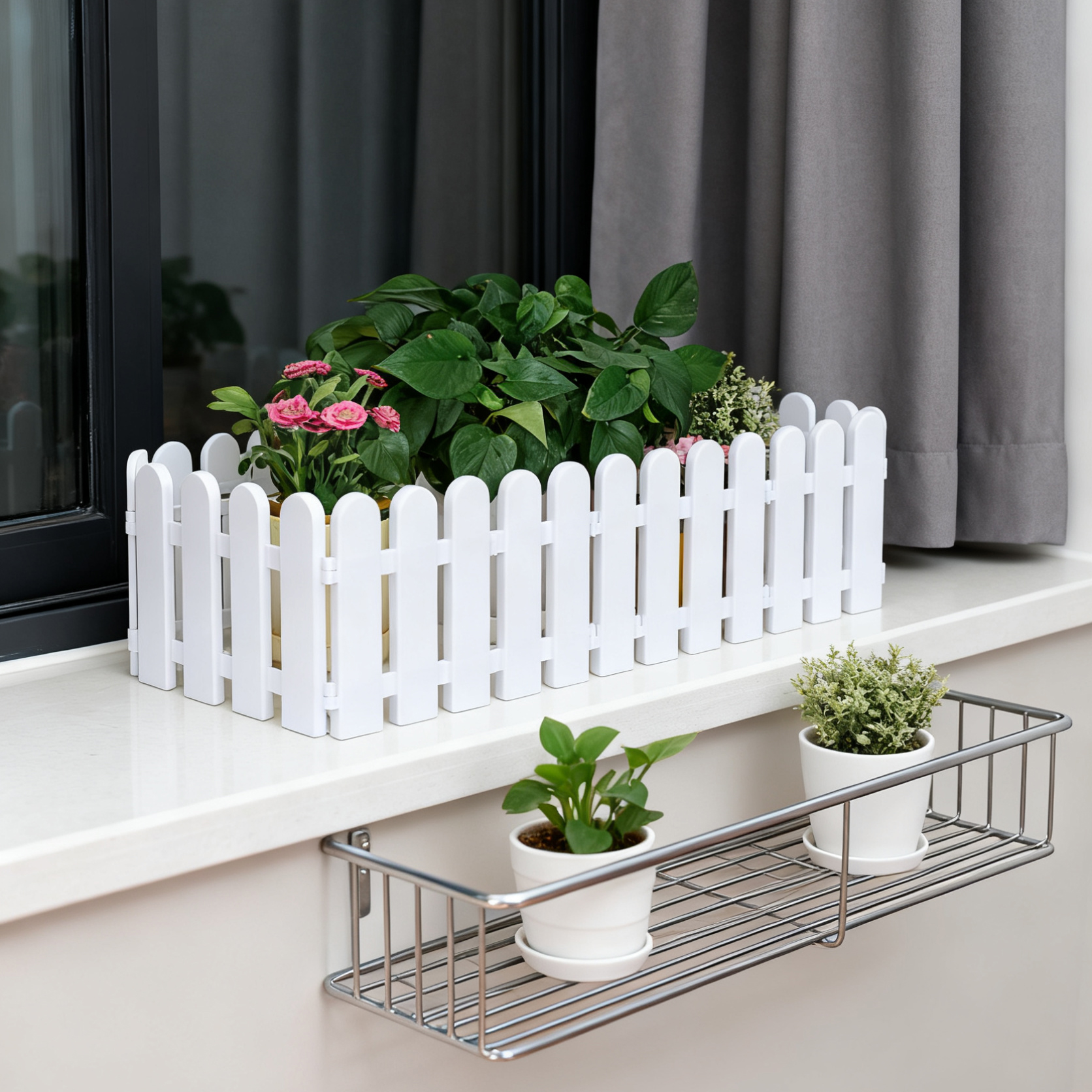 塑料栅栏白色树脂小型围栏片