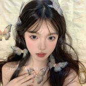 复古超仙蝴蝶薄纱发夹女森系仙美发卡夹子感边头饰发饰气质高级