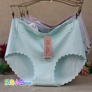 型女士内裤 亿康儿新罗纹净彩棉高弹无痕大版 8168 包邮 四条