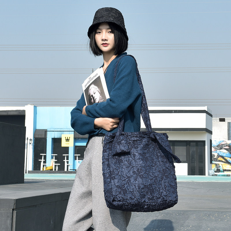 原创宽肩带挎包女士包包 慵懒文艺背包女单肩包 百搭斜挎包腋下包