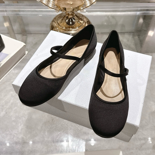 法式复古丝绸玛丽珍鞋女2025新款一字带芭蕾舞鞋平底单鞋女配裙子