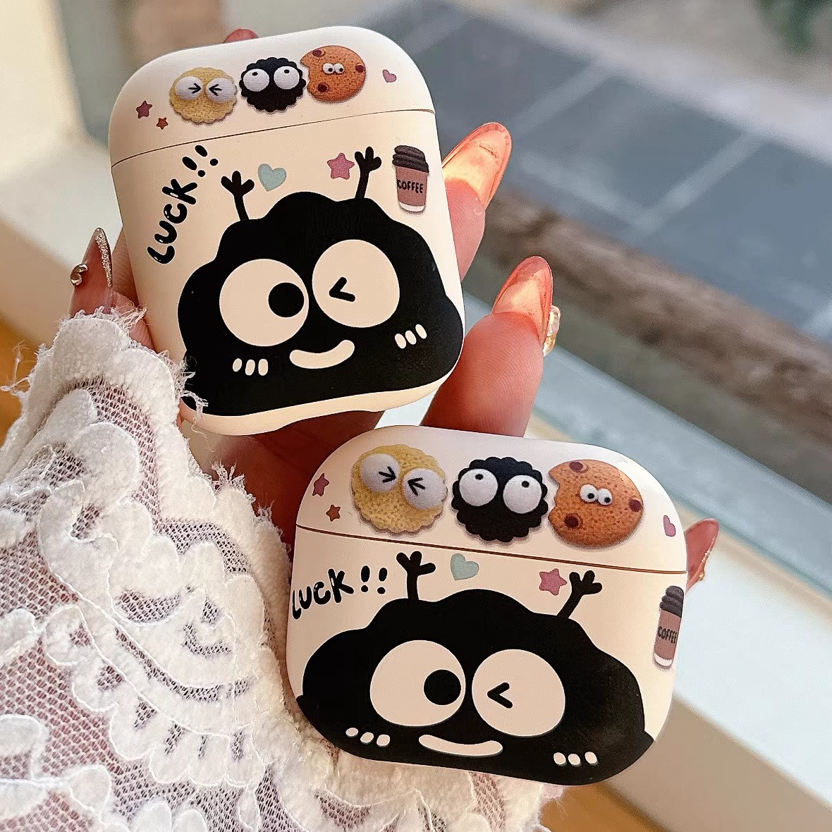 卡通煤球适用airpods4保护套苹果耳机壳二代pro蓝牙airpods4主动降噪保护套ipods3代耳机套airpodspro2盒情侣