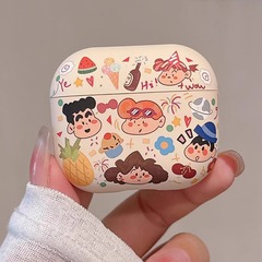 新款airpods4保护套卡通蜡笔小新适用苹果4代耳机壳保护套airpodspro2耳机壳airpods3耳机保护壳pro耳机壳2代
