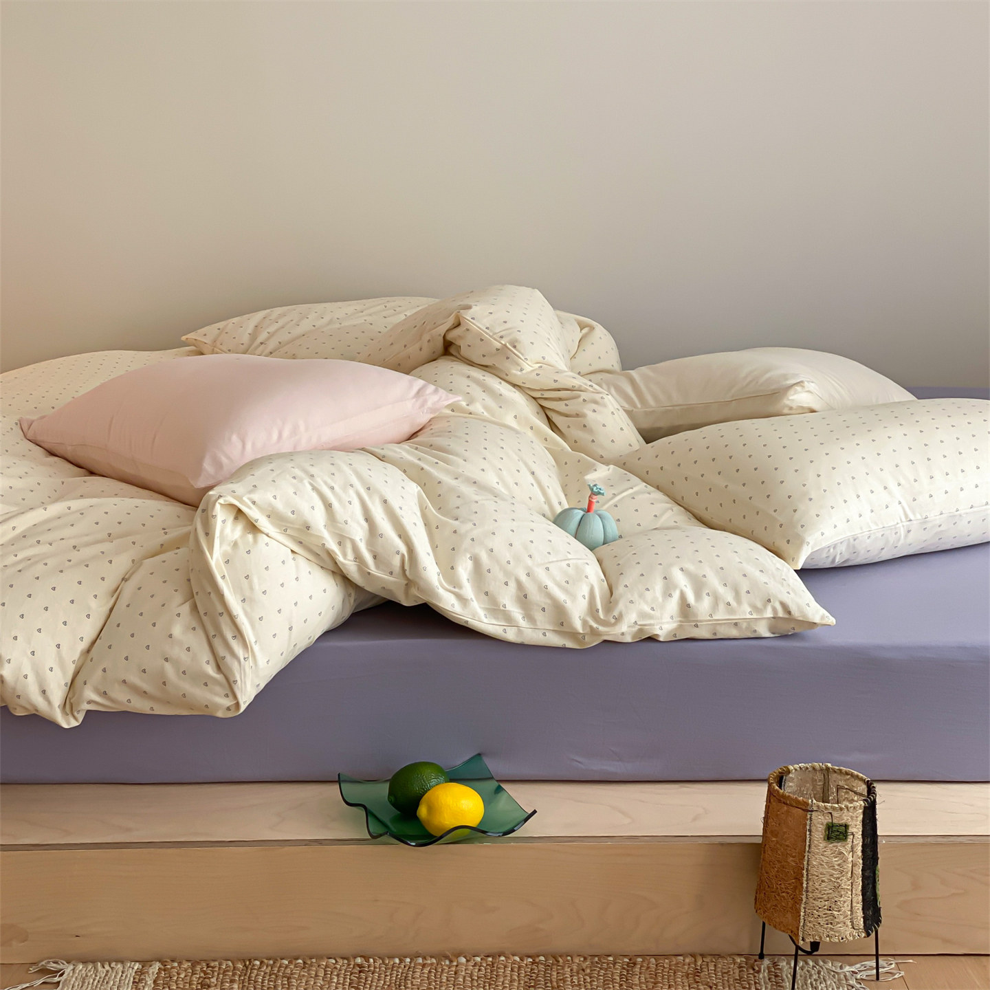 ins风少女心小爱心针织棉四件套 |  纯棉软糯A类日式森系床上用品