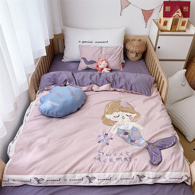 儿童卡通公主风全棉拉绒四件套