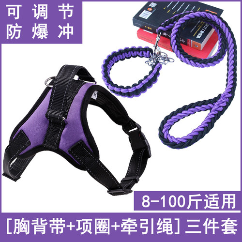 P链加粗防冲大型犬项圈牵引绳
