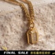 LUVAJ NECKLACE方形切割满钻吊坠马鞭链 PENDANT FACETED DIAMOND