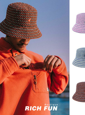 Kangol Maze Jacquard Bucket 春夏新款小香风复古格纹拼色渔夫帽