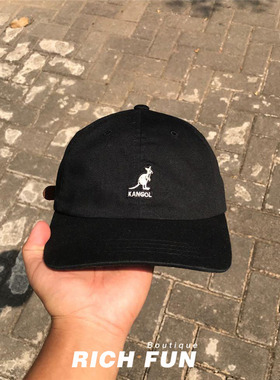 Kangol Washed Baseball袋鼠经典刺绣休闲棉棒球帽弯檐帽男女帽子